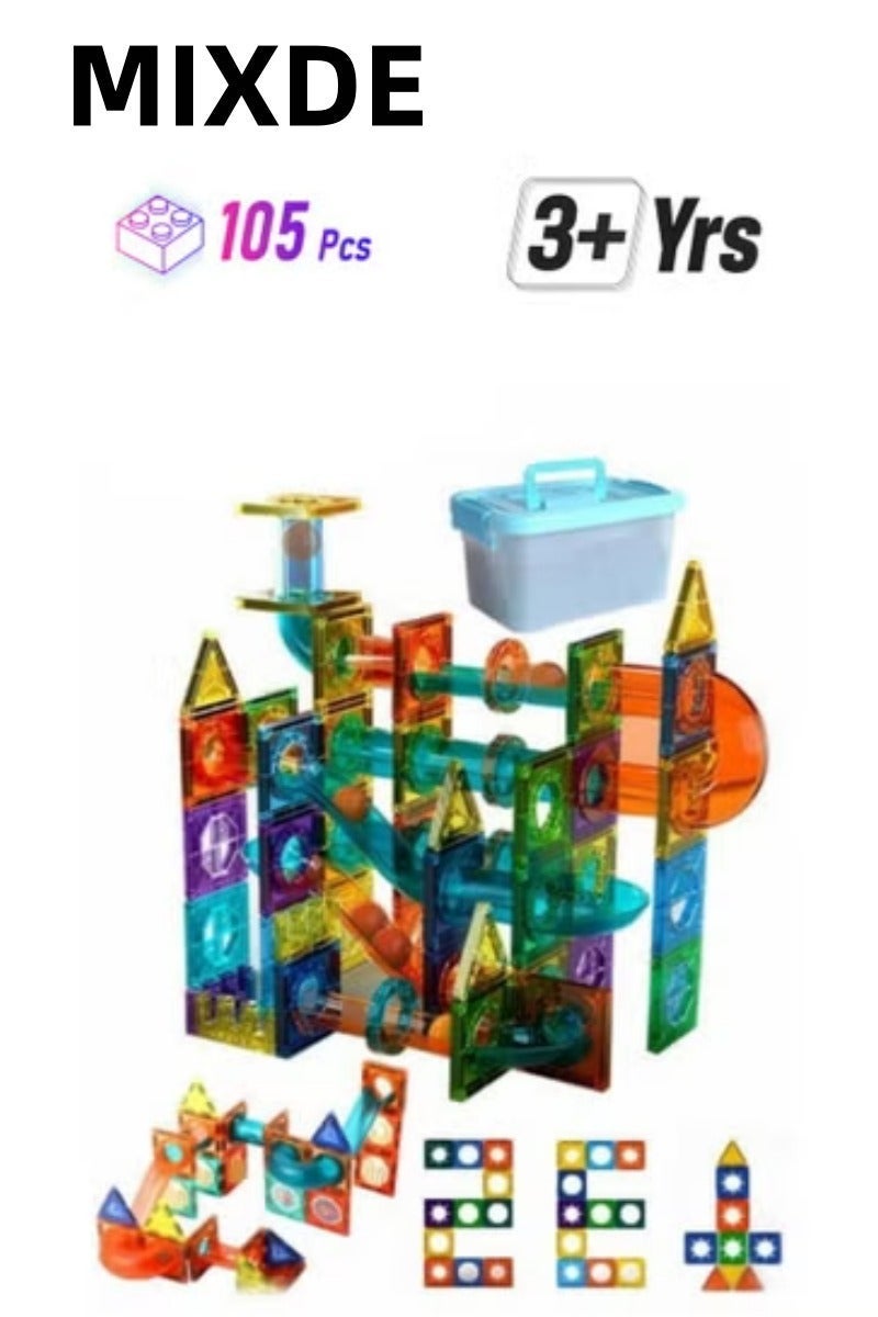 ميكسد 105 PCS مجموعة كتل البناء ، ألعاب التراكم الكلاسيكية للأطفال ، أدوات التعلم STEM للفصول الدراسية والمنزل ، ألعاب البناء الإبداعية هدية للفتيان والبنات الأعمار 3+ - Image 2