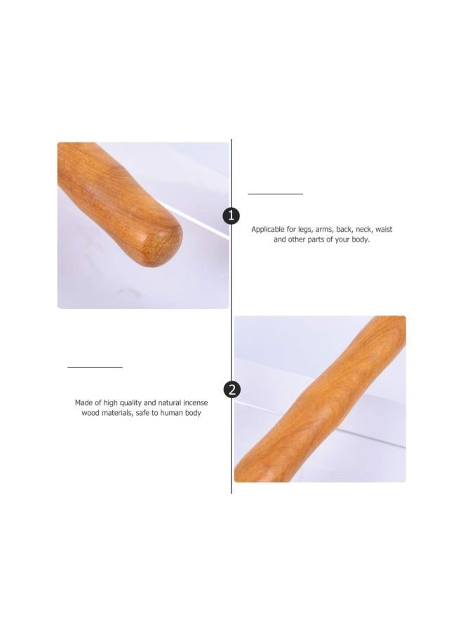 2pcs Wooden Massage Sticks Portable Handheld Roller Sticks Body Massager Tool for Reduce Muscle Soreness Tightness Pain Relief 