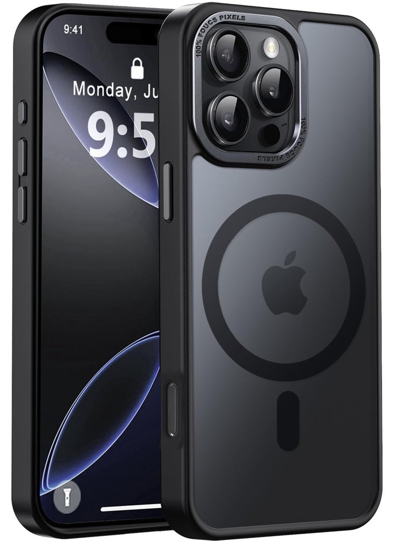 Concretization iPhone 16 Pro Max Magnetic MagSafe Case,【Full Shockproof Protection】Translucent Matte Back, Slim Phone Cover with Strong Magnet for Apple 16 Pro Max (2024)(Black) - Image 1