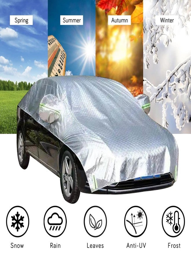 AiWi Space Waterproof & All-Season Half Car Cover,Full Coverage Protection for Windshields & Windows, Car Cover for Snow,Ice,Rain,Shading,Fit for Hatchback. - Image 2