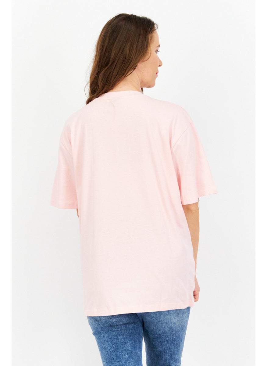 Marilyn Monroe - Women Oversize Crew Neck Short Sleeves Printed T-Shirt, Pink - Image 1