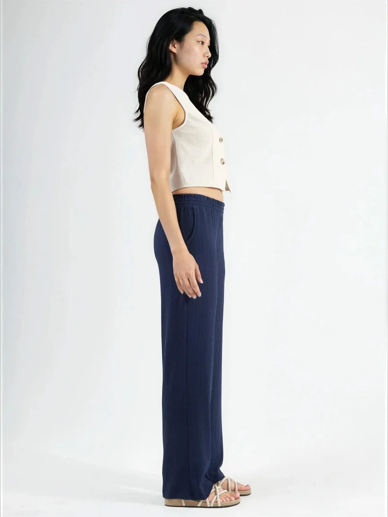 هيكاب Straight Leg Textured Pants Ellie Collection