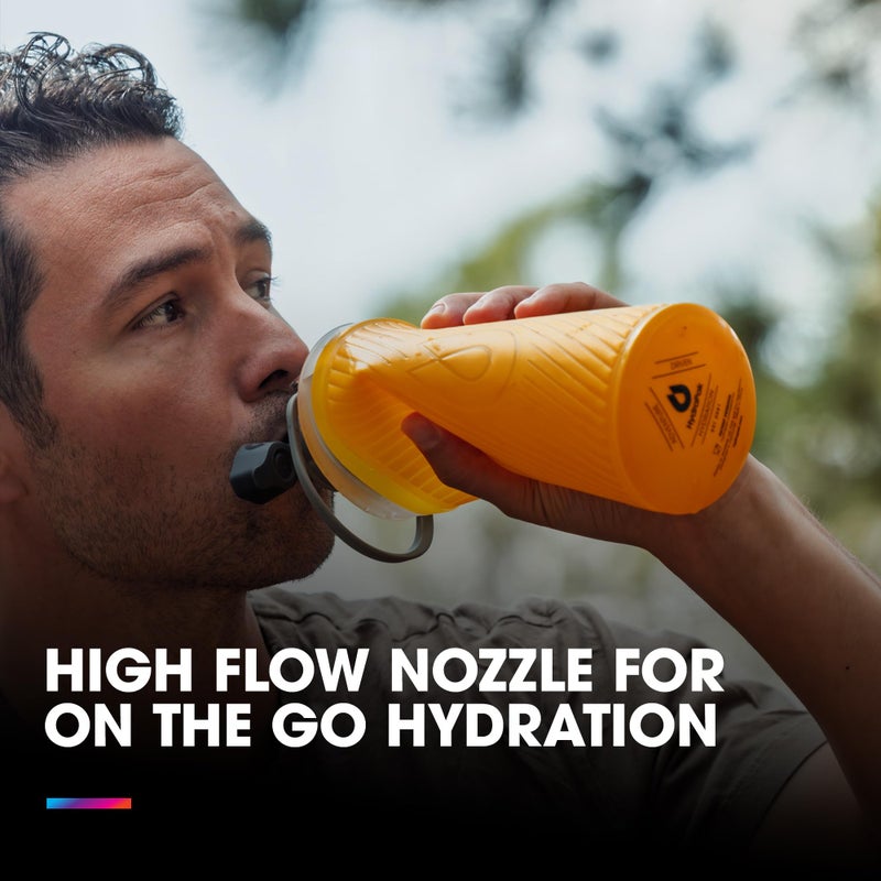 HydraPak Flux - Collapsible Backpacking Water Bottle (1 Liter) - BPA Free, Ultra Light, Spill-Proof Twist Cap - Sage Green - Image 2