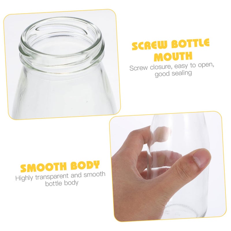4Pcs 200ml Glass Milk Bottles With Caps 11 5X5 5CM For Fresh Yogurt Storage - Image 5