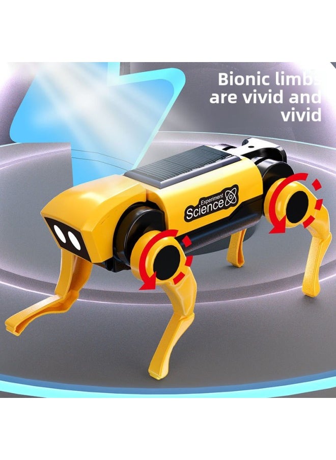 Science And Education Solar Energy Electronic Toy Dog Children's Educational DIY Assembled Remote Control Quadruped Robot Dog Toy-Color:Remote Control Mechanical Dog  - Image 3