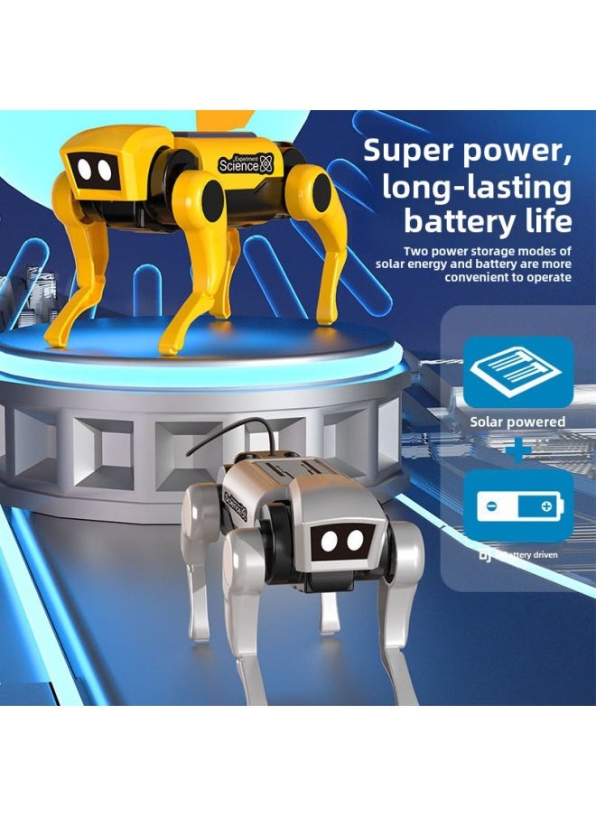 Science And Education Solar Energy Electronic Toy Dog Children's Educational DIY Assembled Remote Control Quadruped Robot Dog Toy-Color:Remote Control Mechanical Dog  - Image 4