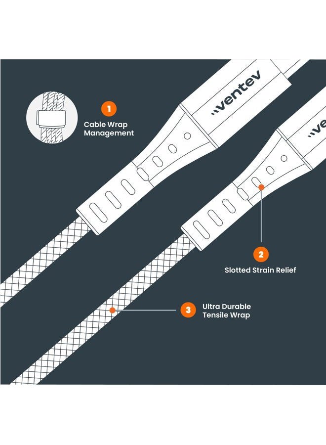 Ventev Chargesync Alloy Cable | Type A-C, Supports Rapid Rate Charging up to 3A, Transfers Data to Most PC or MAC, Ultra-Sleek Aluminum Housing, No-Fray Durability, Rapid Charging | 4ft Steel Gray - Image 3