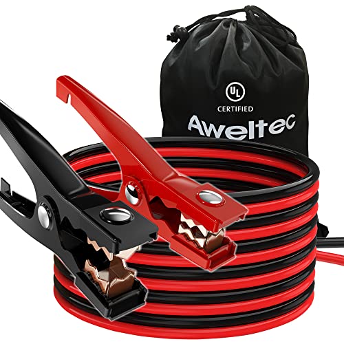 AWELTEC Jumper Cables for car ULListed 8 Gauge 12 Feet Heavy Duty Booster Cables with Carry Bag 8AWG x 12Ft