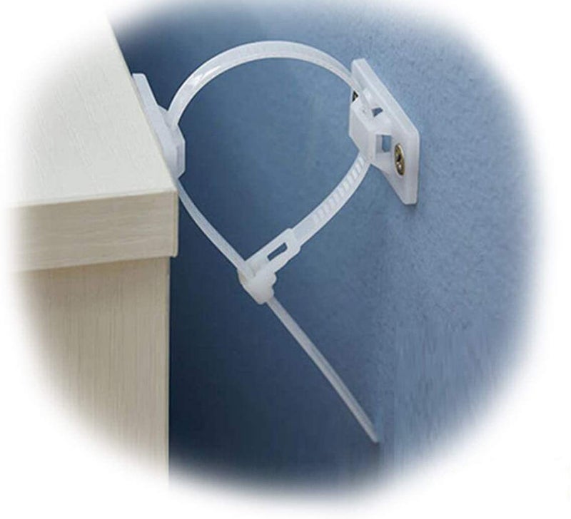 HUAHA 6 pack Anti Tip Furniture Wall Anchors Kit Furniture Straps for Baby Proofing Safety Child Safety Straps Earthquake Resistant for Dresser Cabinet Bookshelf,Bearing 150Ib Adjustable Nylon Straps - Image 1