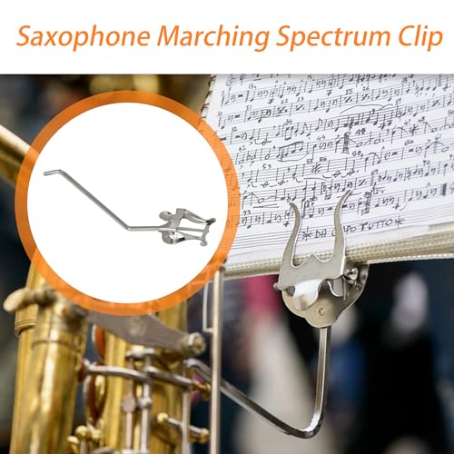 Lovermusic Silver Round Socket Sax Clamp-On Clip Holder Lyre Replacement for Alto Tenor Saxophone - Image 2