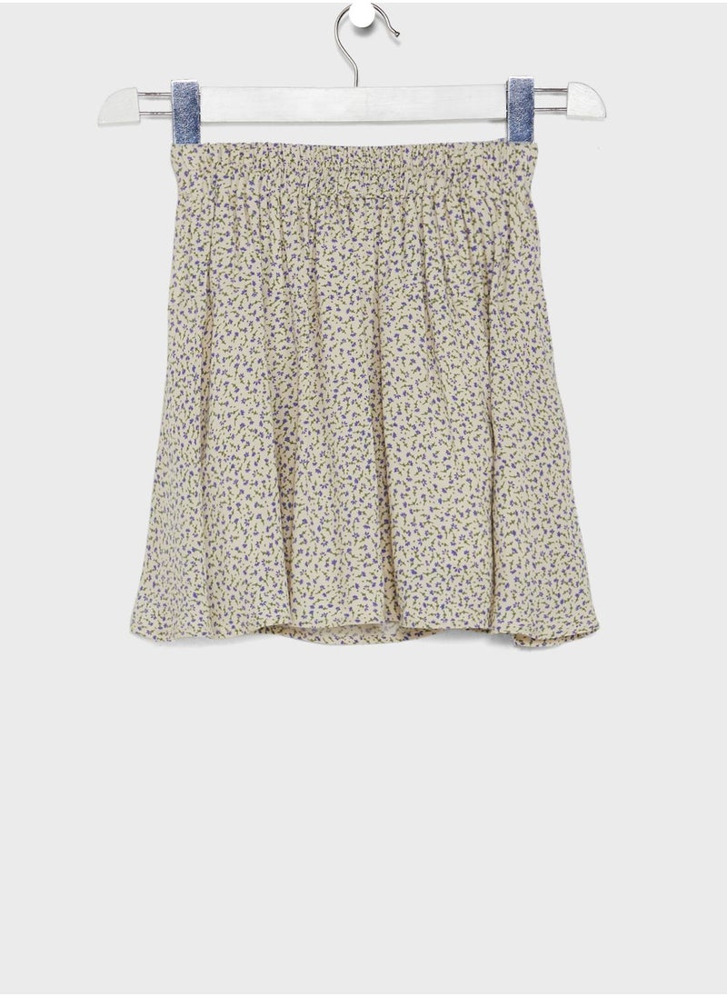 MANGO - Kids Floral Tie Waist Skirt - Image 1