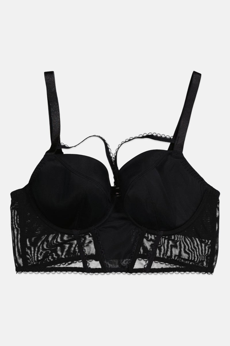 Curvy Kate Women Solid Padded Non Wired Bralette, Black  - Image 1