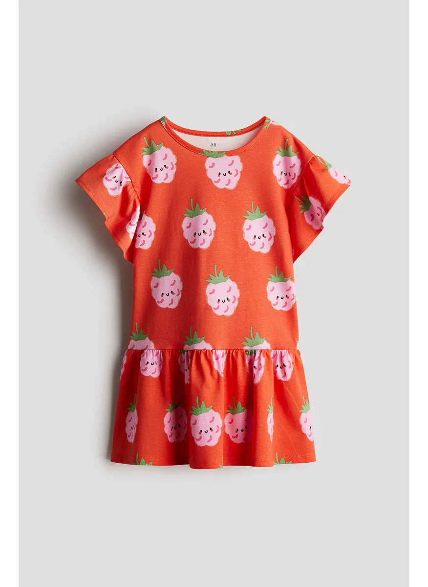 اتش اند ام Flutter-Sleeved Cotton Dress