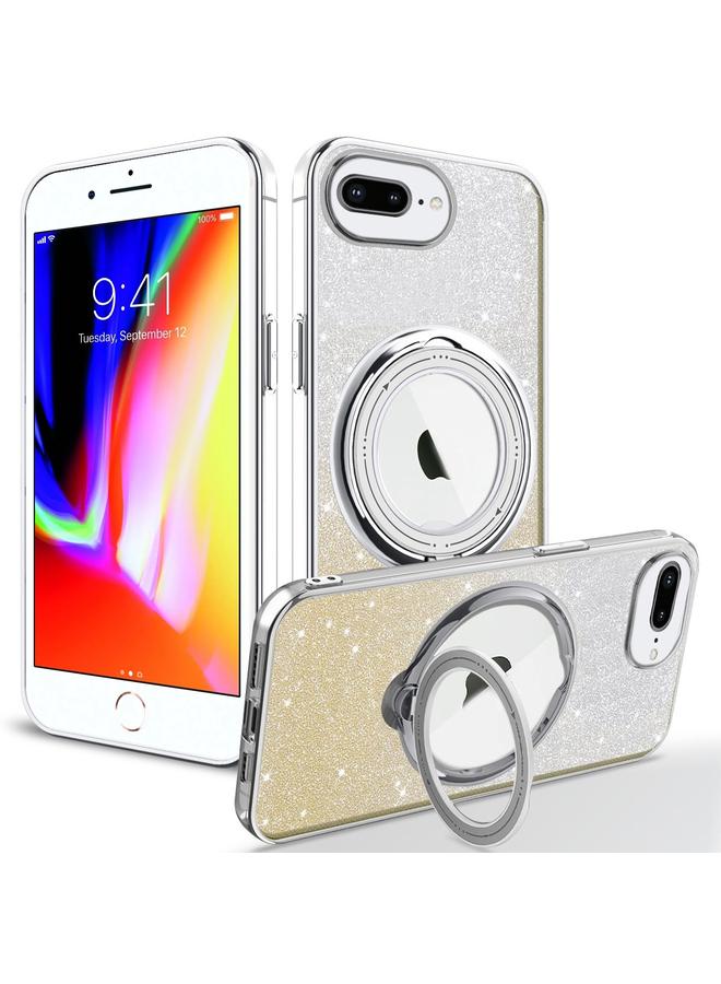 S-TOP Case For iPhone 7 Plus / 8 Plus Rotation MagSafe Holder Gradient Glitter TPU Phone Case - Image 1