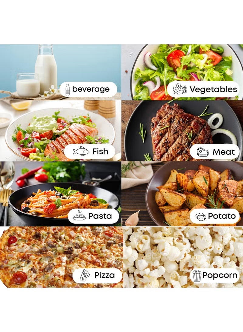 Tornado Digital Microwave Oven 25 Liters Solo with 10 Power Levels, 850W, Touch Control panel, Child-Safety-Lock, Defrost Function, 8 Auto cooking function, Silver, TWDS-30-S-S - Image 5