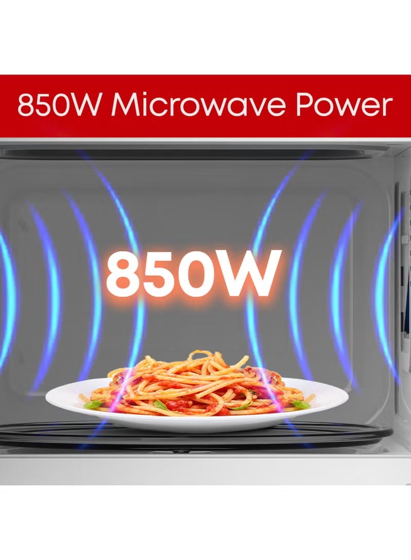 Tornado Digital Microwave Oven 25 Liters Solo with 10 Power Levels, 850W, Touch Control panel, Child-Safety-Lock, Defrost Function, 8 Auto cooking function, Silver, TWDS-30-S-S - Image 2