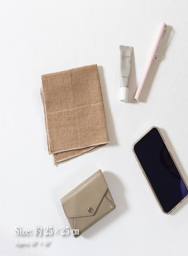 Nawrap Organic Cotton Mini Towel - 4 Ply - 10 x 10 in - Green x Ivory - Image 5