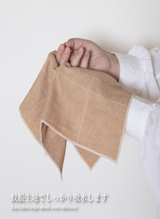 Nawrap Organic Cotton Mini Towel - 4 Ply - 10 x 10 in - Green x Ivory - Image 3