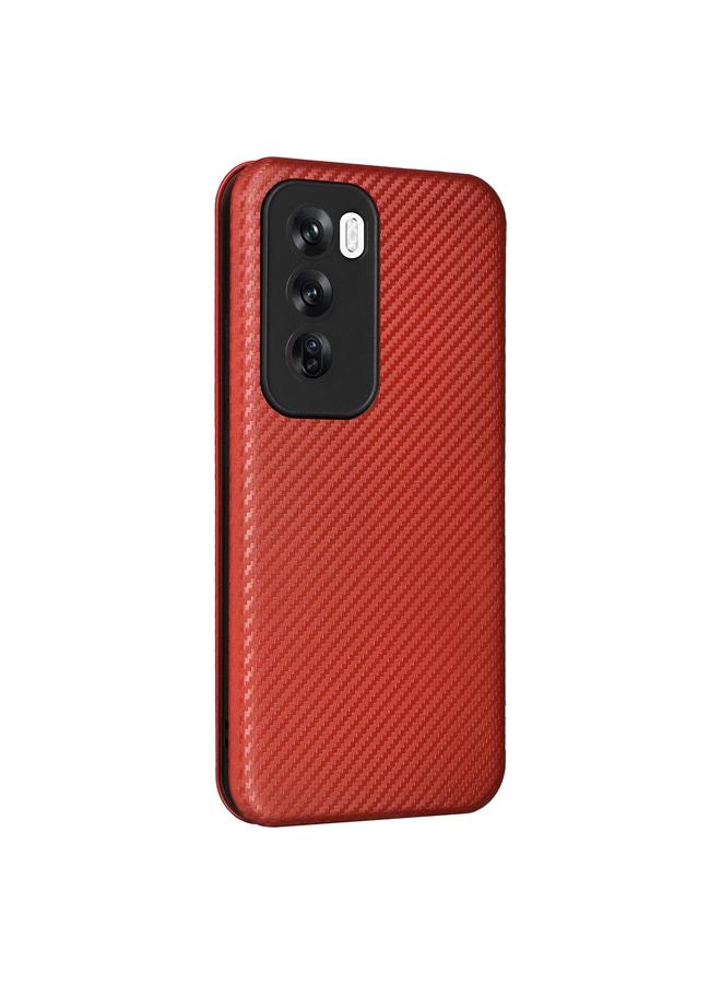 S-TOP Case For OPPO Reno12 5G Global Carbon Fiber Texture Flip Leather Phone Case - Image 3