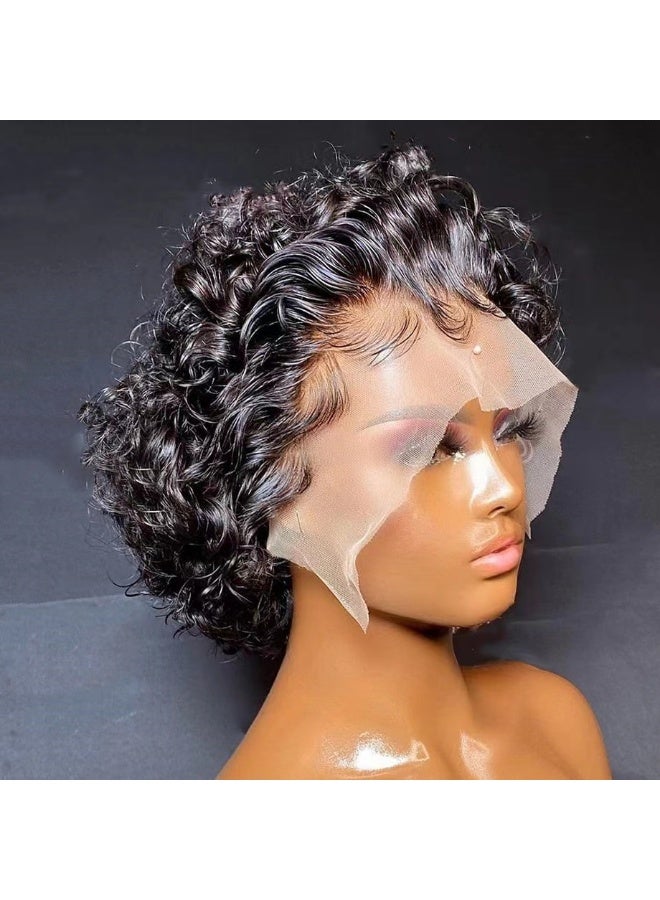 Generic Pixie Bob Curly Lace Front Wig 13x4 Black 