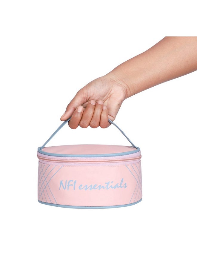 NFI essentials NFI essentials Small Makeup Pouch, Cosmetic Pouch for Women, Cosmetic Organiser Storage Bag, Vanity Organizer, Make up Pouches, Toiltery Travel Pouche (Light Pink)  - Image 5