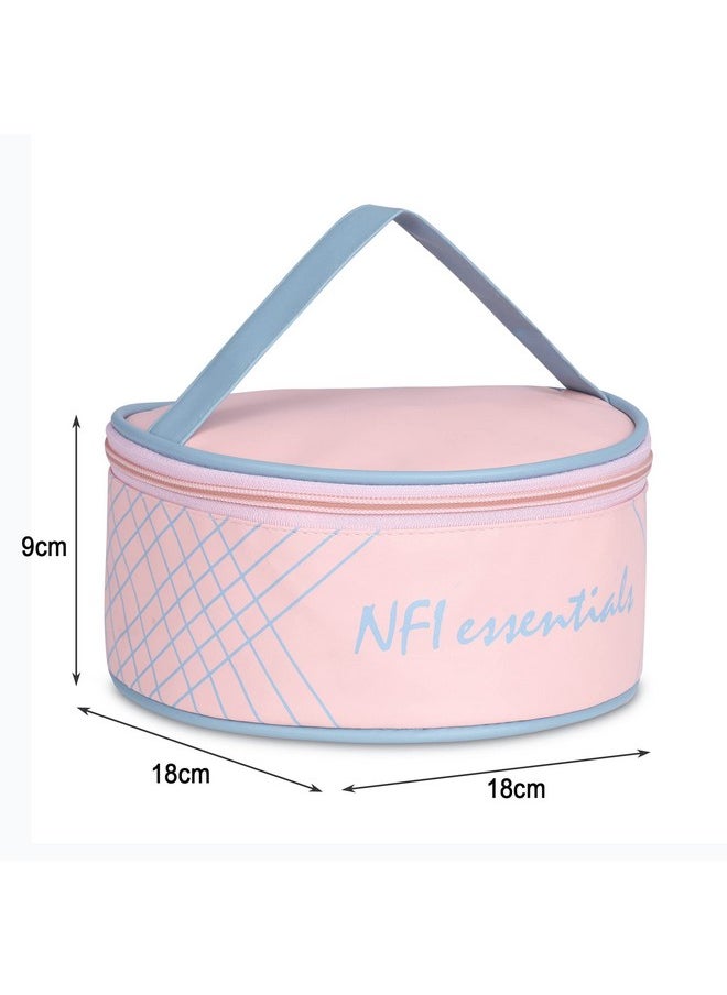 NFI essentials NFI essentials Small Makeup Pouch, Cosmetic Pouch for Women, Cosmetic Organiser Storage Bag, Vanity Organizer, Make up Pouches, Toiltery Travel Pouche (Light Pink)  - Image 3