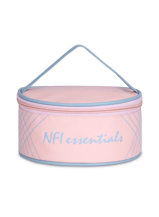 NFI essentials NFI essentials Small Makeup Pouch, Cosmetic Pouch for Women, Cosmetic Organiser Storage Bag, Vanity Organizer, Make up Pouches, Toiltery Travel Pouche (Light Pink)  - Image 1