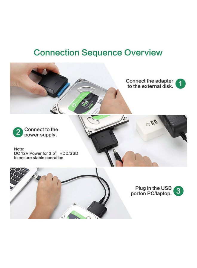 USB3.0 To SATA Adapter Black - Image 3