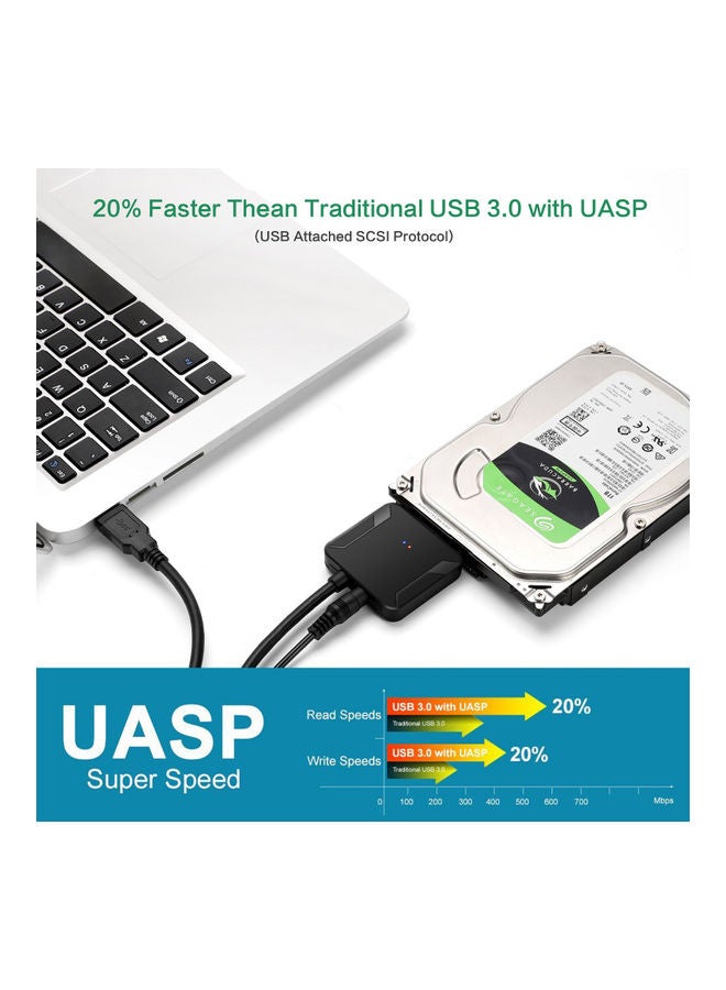 USB3.0 To SATA Adapter Black - Image 4