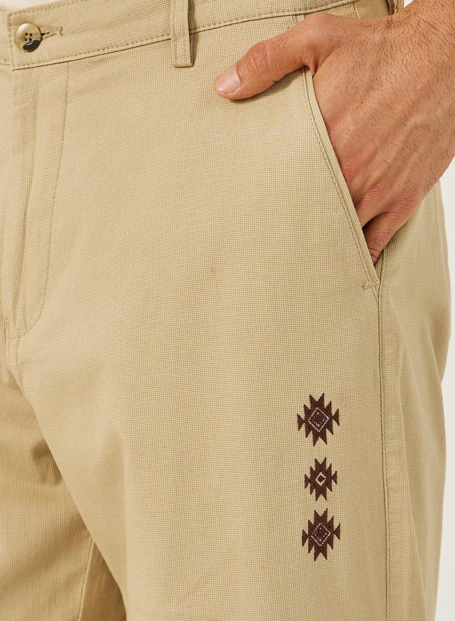 Styli Textured Mid Rise Chino Trousers  - Image 3