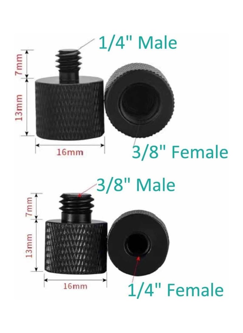 XICEN 4 Pcs Aluminum Camera Screw Adapter Thread 1/4" Male to 3/8" Female and 3/8" Male to 1/4" Female Adapter Set for Camera Monitor, Tripod, Microphone Mic Stand Mount（4 PCS）  - Image 2