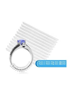 NIBEMINENT 12 Pieces Ring Size Adjuster For Loose Spiral Silicone Fastener Set  - Image 1