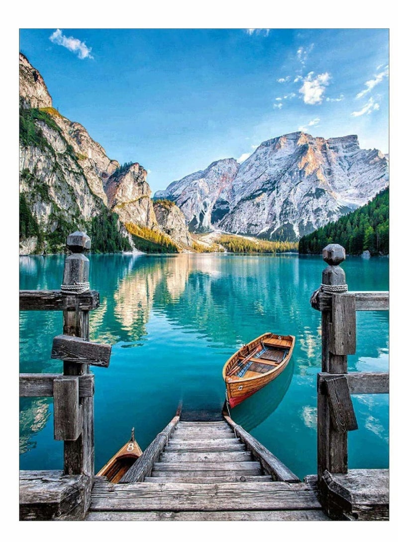 Captaintech 5D DIY Diamond Painting Kits for Kids Adults, Full Drill Round Diamond Art Craft for Beginner, Paint with Diamonds for Holiday Gifts, Perfect for Home Wall Decor, 12x16Inch (Boat Blue) - Image 1