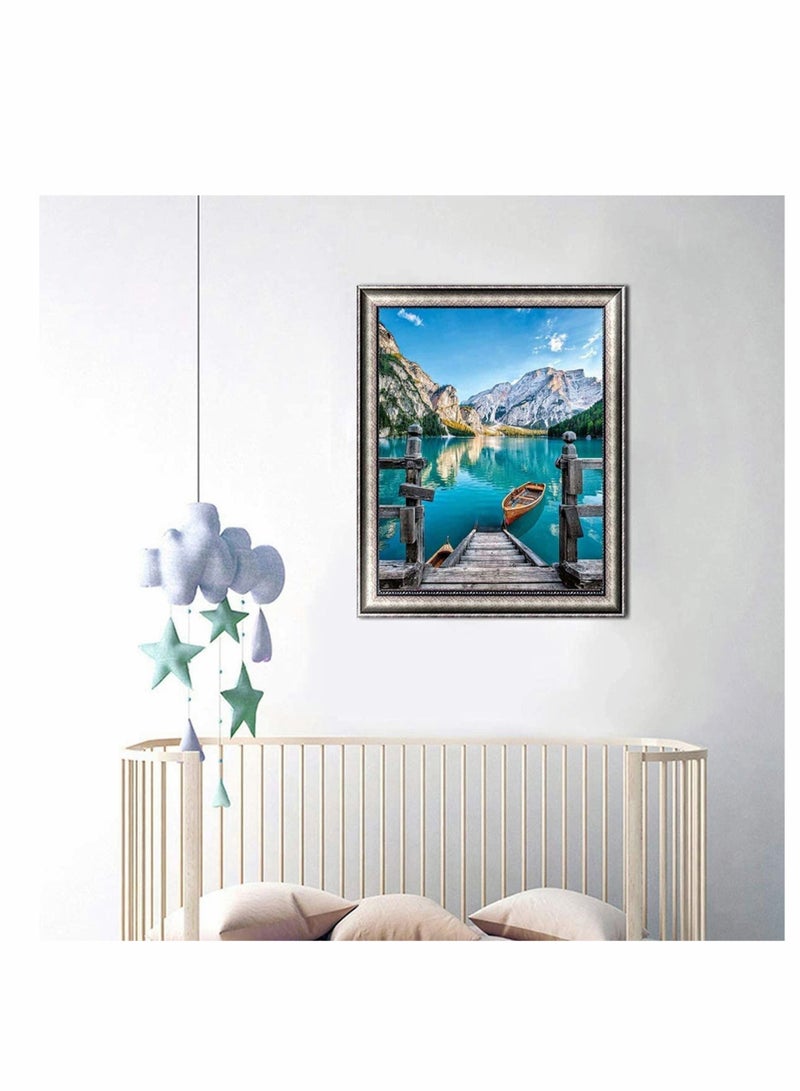 Captaintech 5D DIY Diamond Painting Kits for Kids Adults, Full Drill Round Diamond Art Craft for Beginner, Paint with Diamonds for Holiday Gifts, Perfect for Home Wall Decor, 12x16Inch (Boat Blue) - Image 2