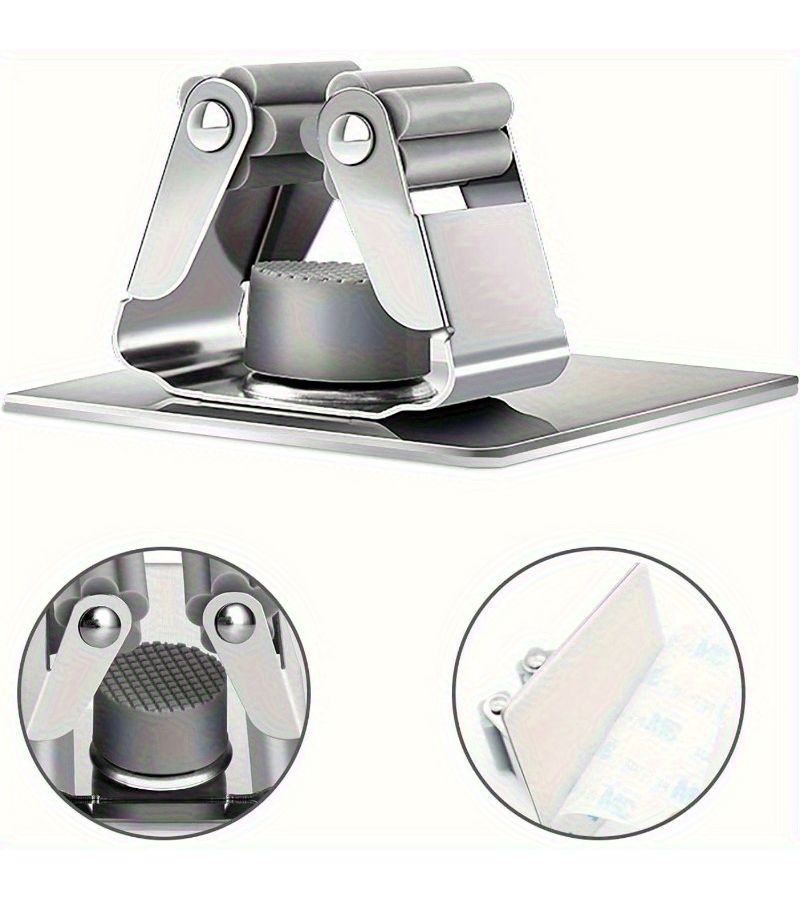 Silvery Stainless Steel Mop Broom Holder Wall Mounted Storage Rack 2pcs - Image 2