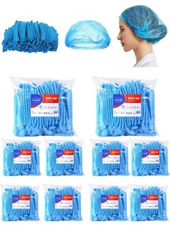 Gesalife Disposable Shower Caps Non Woven Mob Hair Net 19 Inch Blue Pack of 1000 Pcs  - Image 1