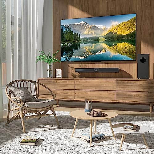 Saiyin Sound Bar for Smart TV with 5.25 Inch Subwoofer, 100W 24 Inch Soundbar for TV, TV Soundbar with Optical, ARC, AUX and Bluetooth 5.3 Inputs, Detachable Surround Sound System for TV - Image 5