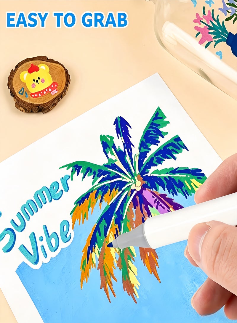 loven Washable markers for children, 48 colors, double-ended, with storage box, colored pencils, children's marker set, drawing supplies for boys and girls. - Image 3