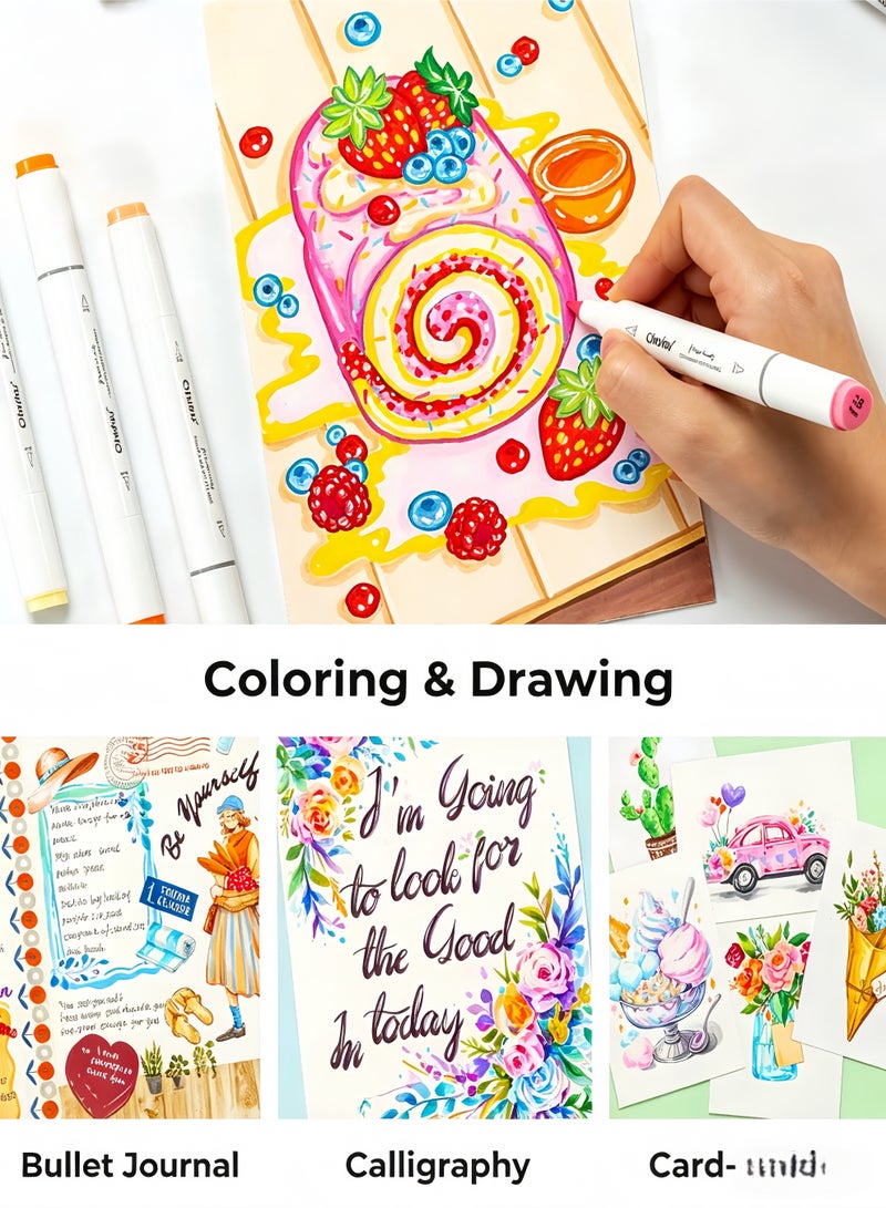 loven Washable markers for children, 48 colors, double-ended, with storage box, colored pencils, children's marker set, drawing supplies for boys and girls. - Image 5