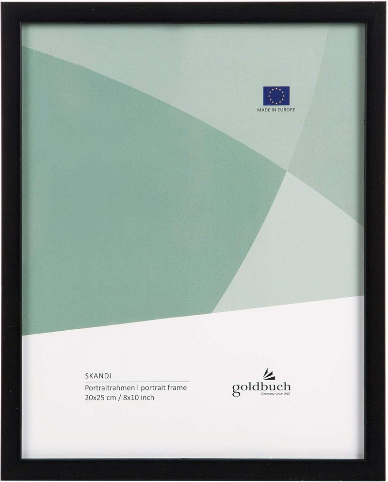 goldbuch Skandi 90 0895 Picture Frame, 20 x 25 cm, Single Frame Made of Real Wood, Portrait Frame for Standing, Wooden Frame with Wall Mount, Photo Frame, Black - Image 1