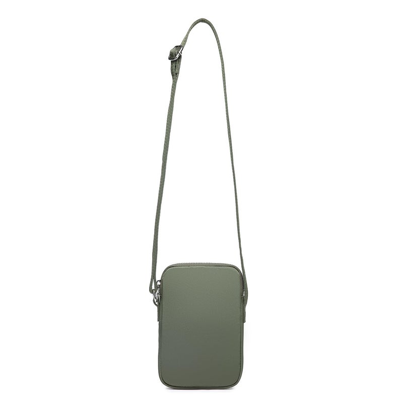 YONBEN Small Crossbody Purse Zipper Cell Phone Bag Mini Shoulder Purse Wallet Smart Phone Wallet with Credit Card Solts (Nylon-Army Green) - Image 5