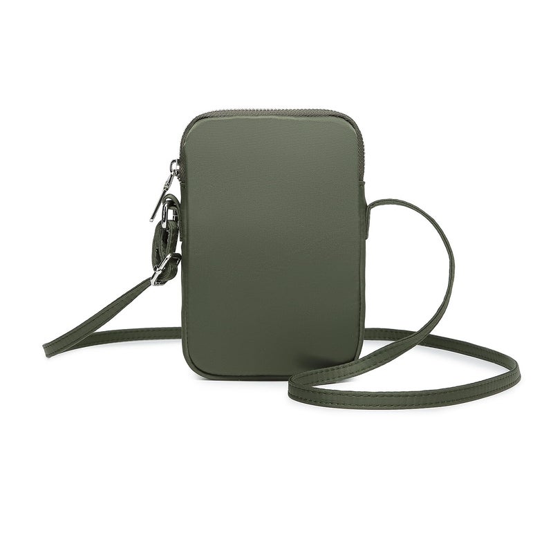 YONBEN Small Crossbody Purse Zipper Cell Phone Bag Mini Shoulder Purse Wallet Smart Phone Wallet with Credit Card Solts (Nylon-Army Green) - Image 1
