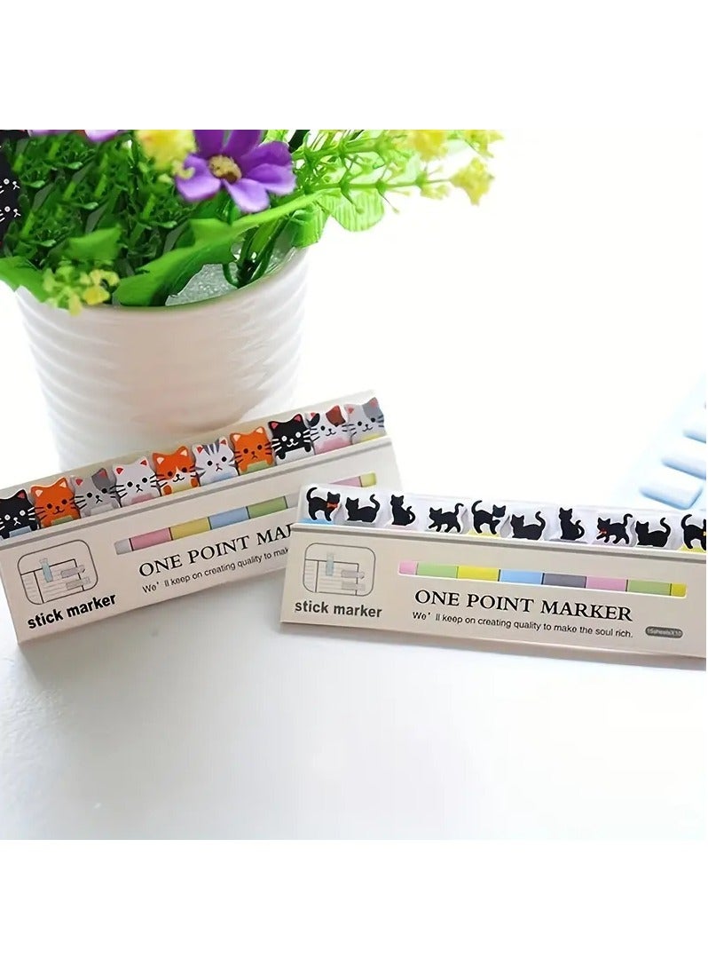 Cute Cat Theme Post-It Kit, Essential for Bookmarks and Memos, Office Essentials, 2-Piece Set (Multicolor) - Image 5