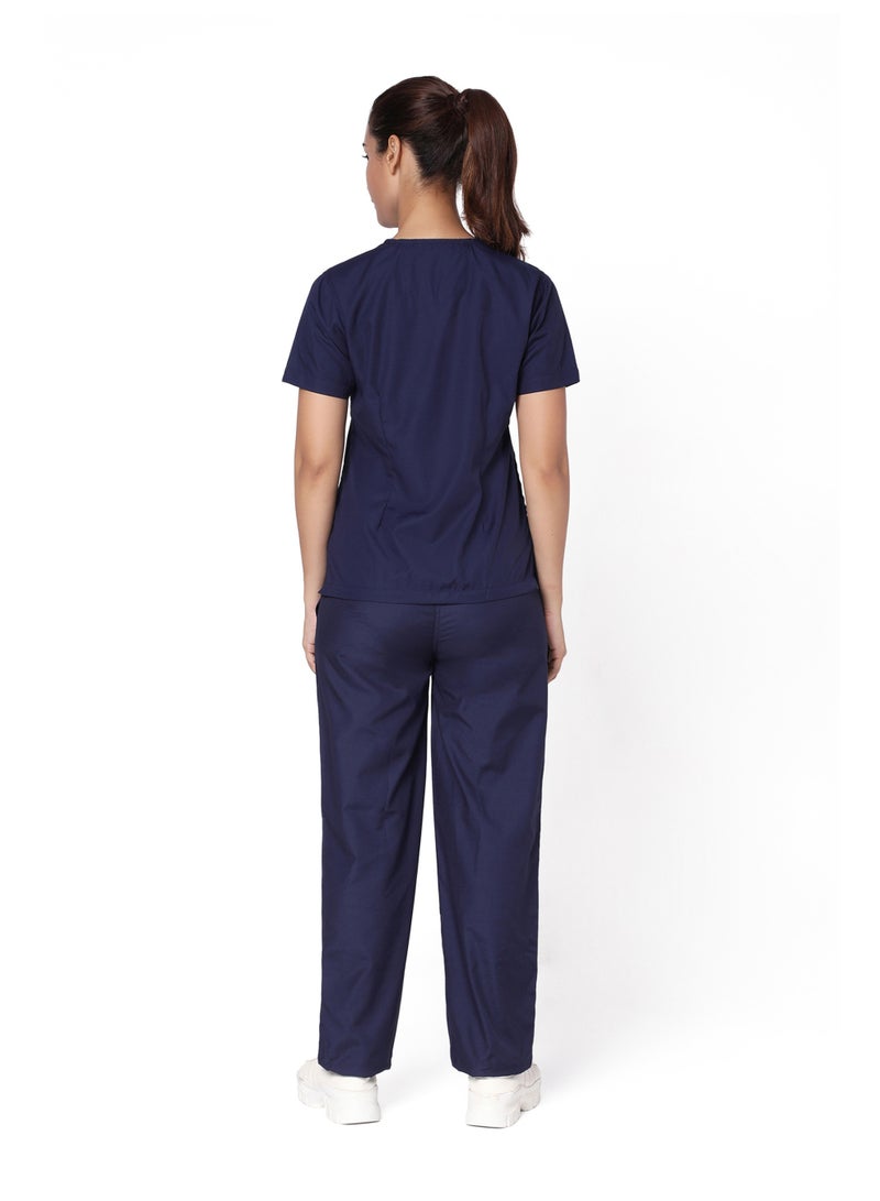 KNYA Ecoflex Lite Women's Scrub Suit, 5 Pocket, 2-way Stretch (Navy Blue, 2XL) - Image 2