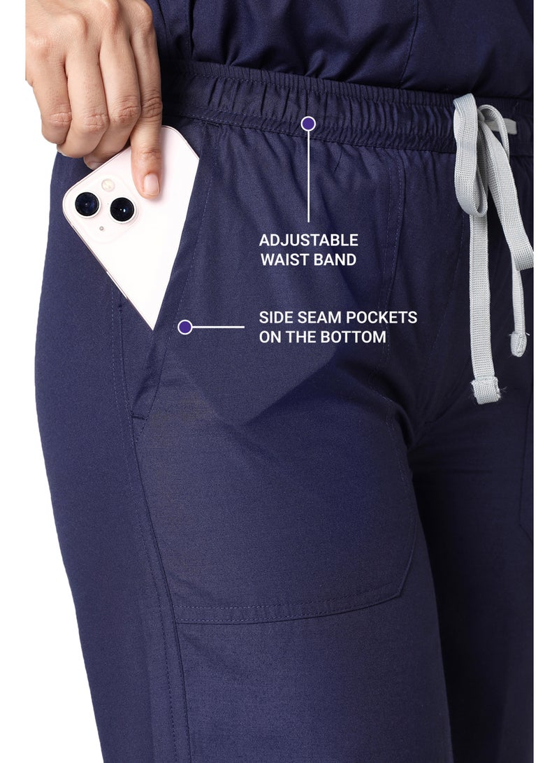 KNYA Ecoflex Lite Women's Scrub Suit, 5 Pocket, 2-way Stretch (Navy Blue, 2XL) - Image 4