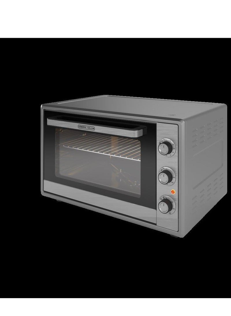 General Goldin - General Goldin 60 Lt Electrical Toaster Oven, 6 Multi Functions, 60x49cm, 2100 Wat, Double Glass, Up & Down Heating, Mechanical Timer, Internal Light, Deep Tray & Stand Included - Image 1