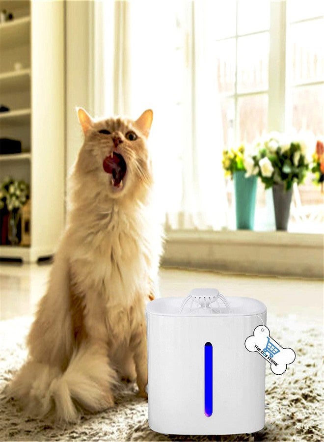 THE DDS STORE نافورة مياه للقطط من متجر DDS، سعة 3 لترات، مزودة بإضاءة LED، موزع مياه شرب أوتوماتيكي للقطط والكلاب والحيوانات الأليفة الأخرى، نافورة مياه أوتوماتيكية للقطط والكلاب مع مضخة ذكية للقطط والكلاب والحيوانات الأليفة المتعددة - Image 1