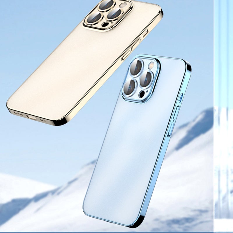 HuHa Protective Cover For iPhone 14 Plus Plating Frosted Hardware Shockproof Phone Case (Gold) - Image 2