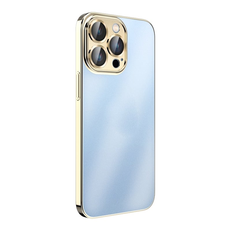 HuHa Protective Cover For iPhone 14 Plus Plating Frosted Hardware Shockproof Phone Case (Gold) - Image 1