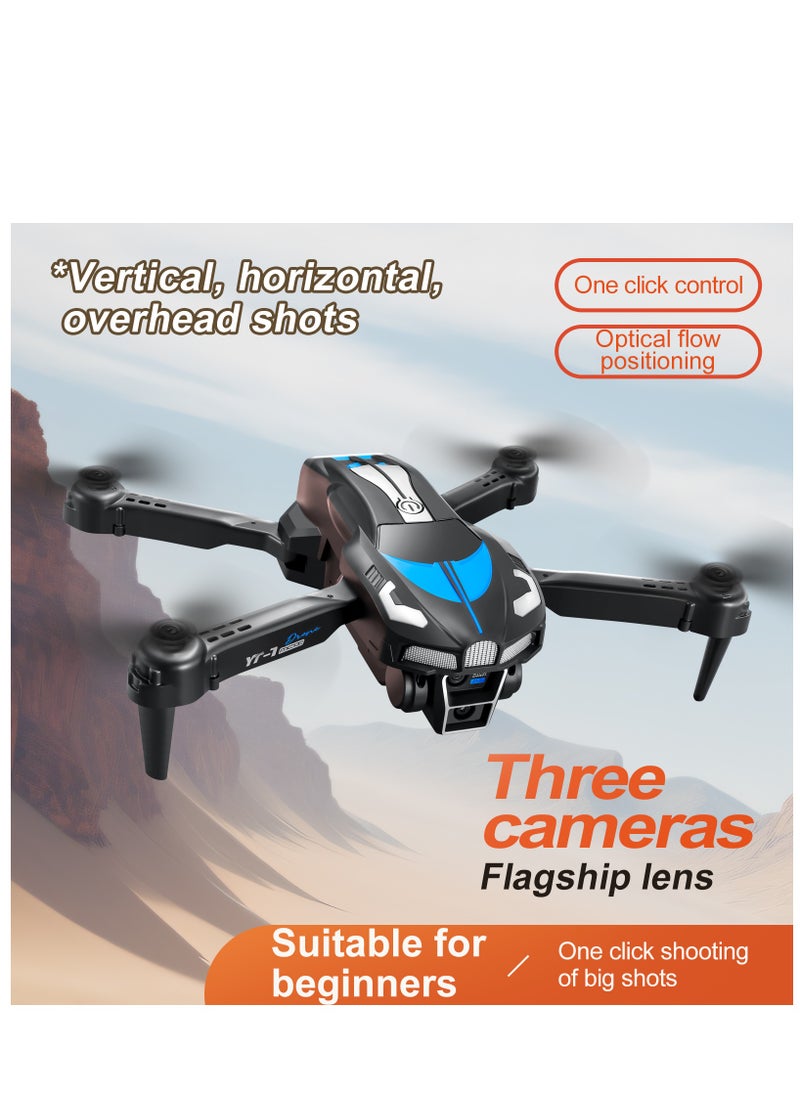 Generic - YT-1 Foldable Drone: Compact Yet Powerful with Optical Flow Hover, Gesture-Based Photo and Video Capture, and One-Button Operation. Master 360° Stunt Rolls, Trajectory Flying, and Beauty-Filtered Shooting for Jaw-Dropping Content. Built for Durability and Style with a Sports Car-Inspired Design (1 Battery) - Image 1